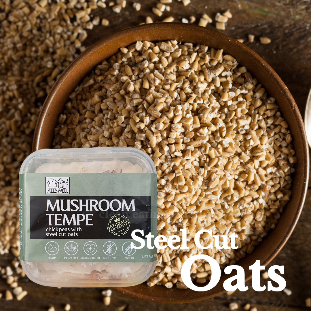 Mushroom Tempe, 180gm - Steel Cut Oats
